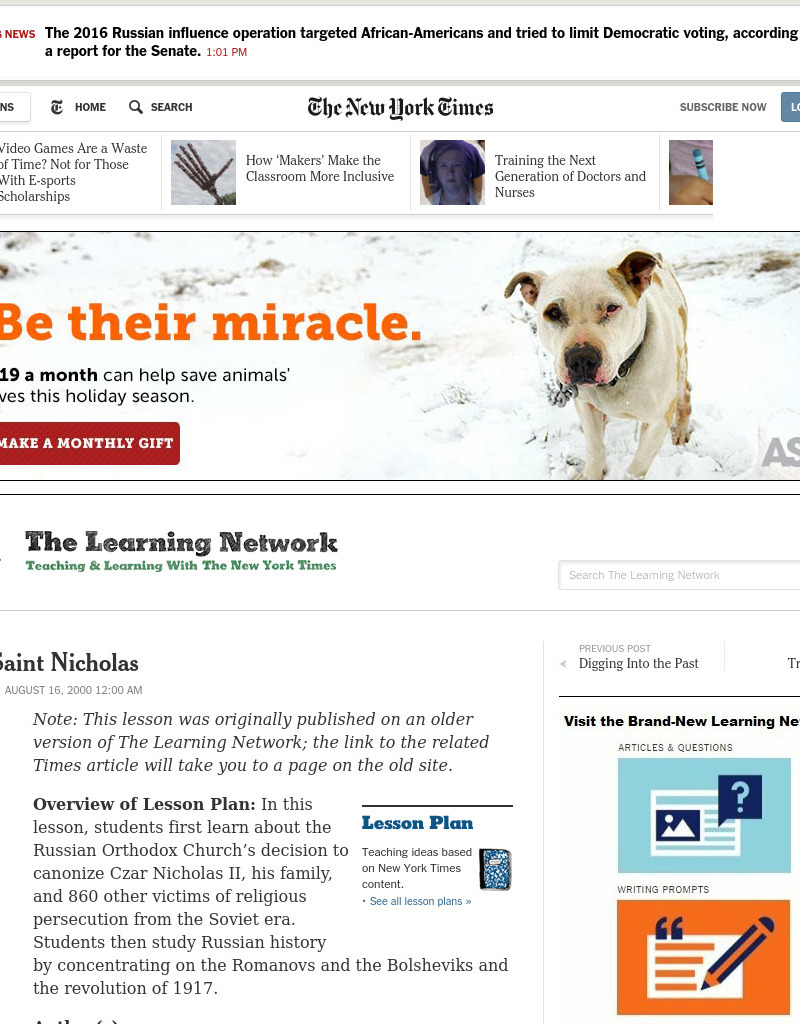 A New Saint Nicholas Lesson Plan