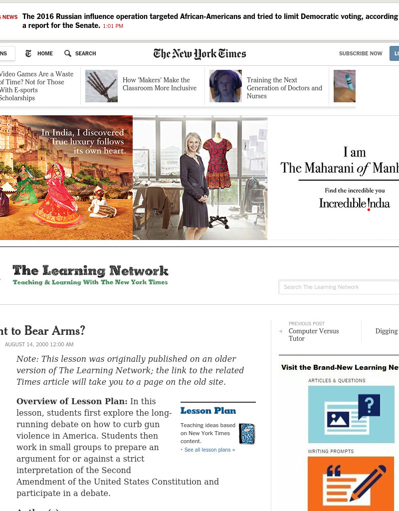 Is It Right to Bear Arms? Lesson Plan