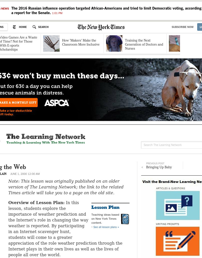 Storming the Web Lesson Plan