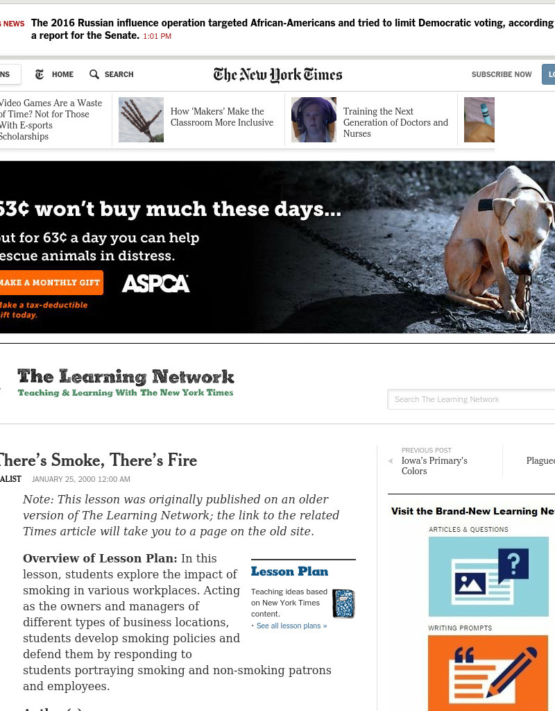 Where There's Smoke, There's Fire Lesson Plan