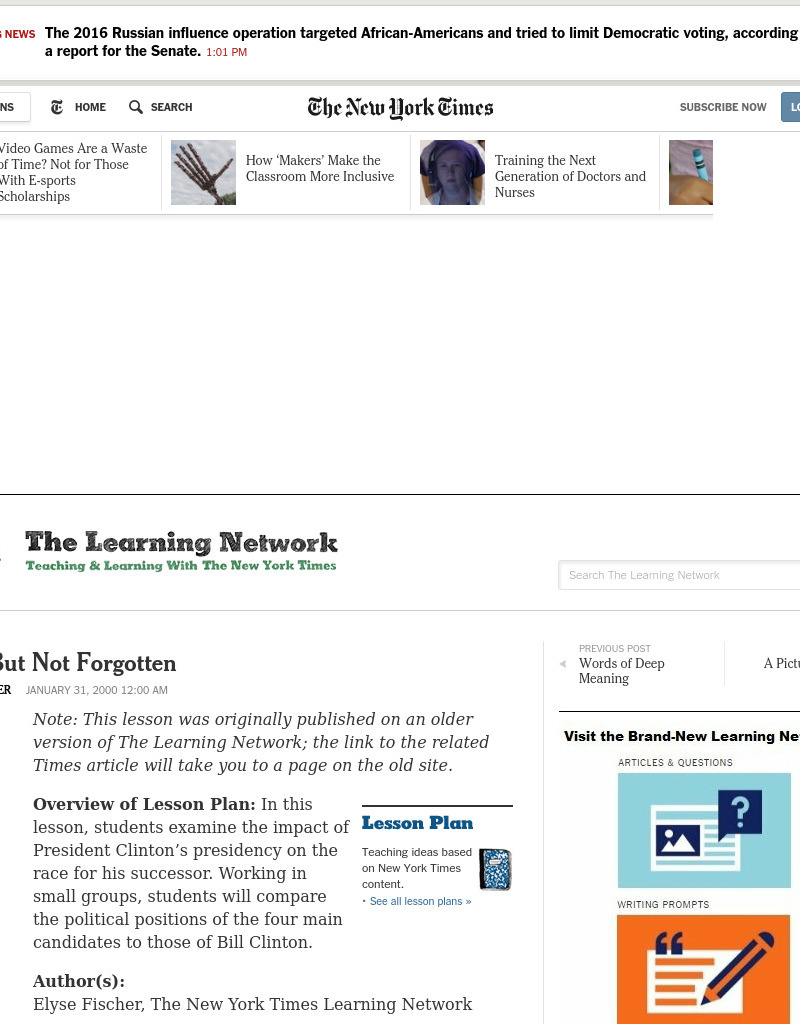 Going, But Not Forgotten Lesson Plan