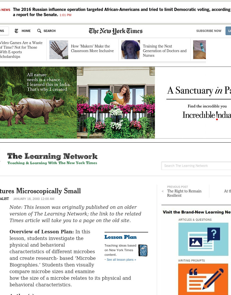 All Creatures Microscopically Small Lesson Plan