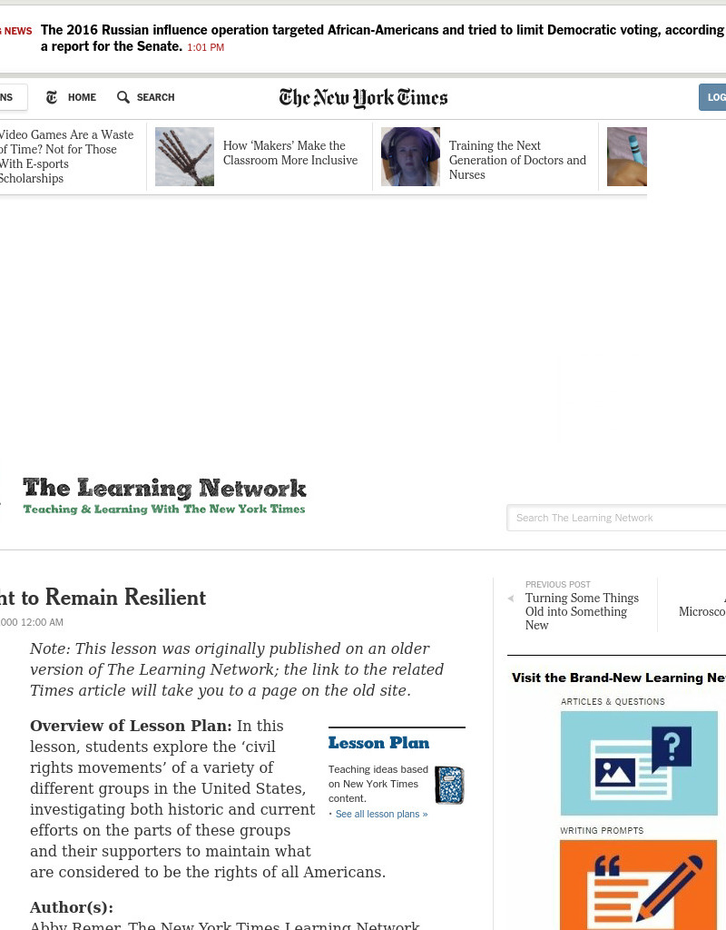 The Right to Remain Resilient Lesson Plan