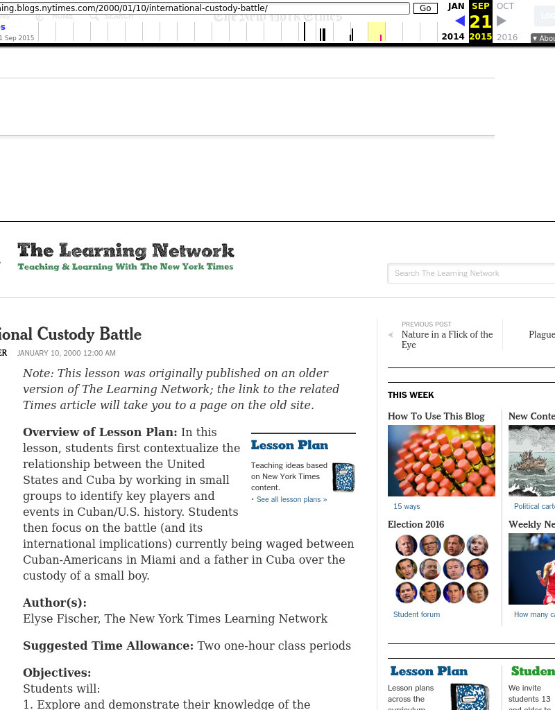 International Custody Battle Lesson Plan