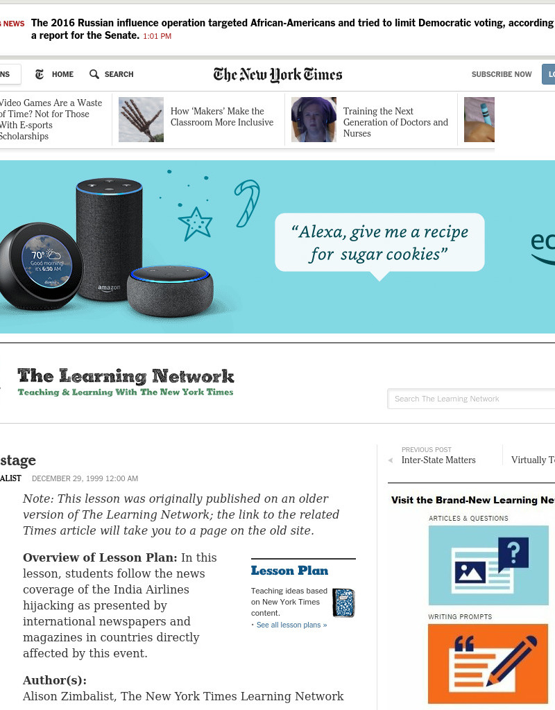 Held Hostage Lesson Plan