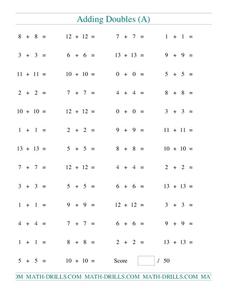 Adding Doubles (A) Lesson Plan
