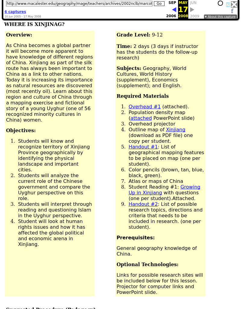 Where Is Xinjinag? Lesson Plan