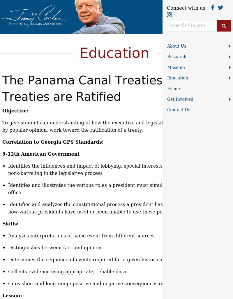 The Panama Canal Treaties: How Treaties Are Ratified Lesson Plan