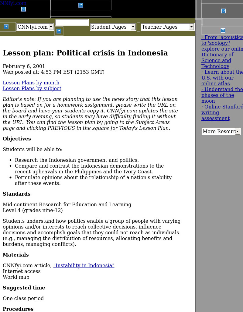 Political crisis in Indonesia Lesson Plan