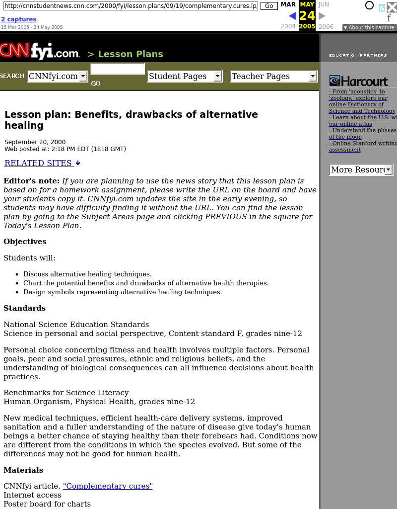 Benefits, drawbacks of alternative healing Lesson Plan