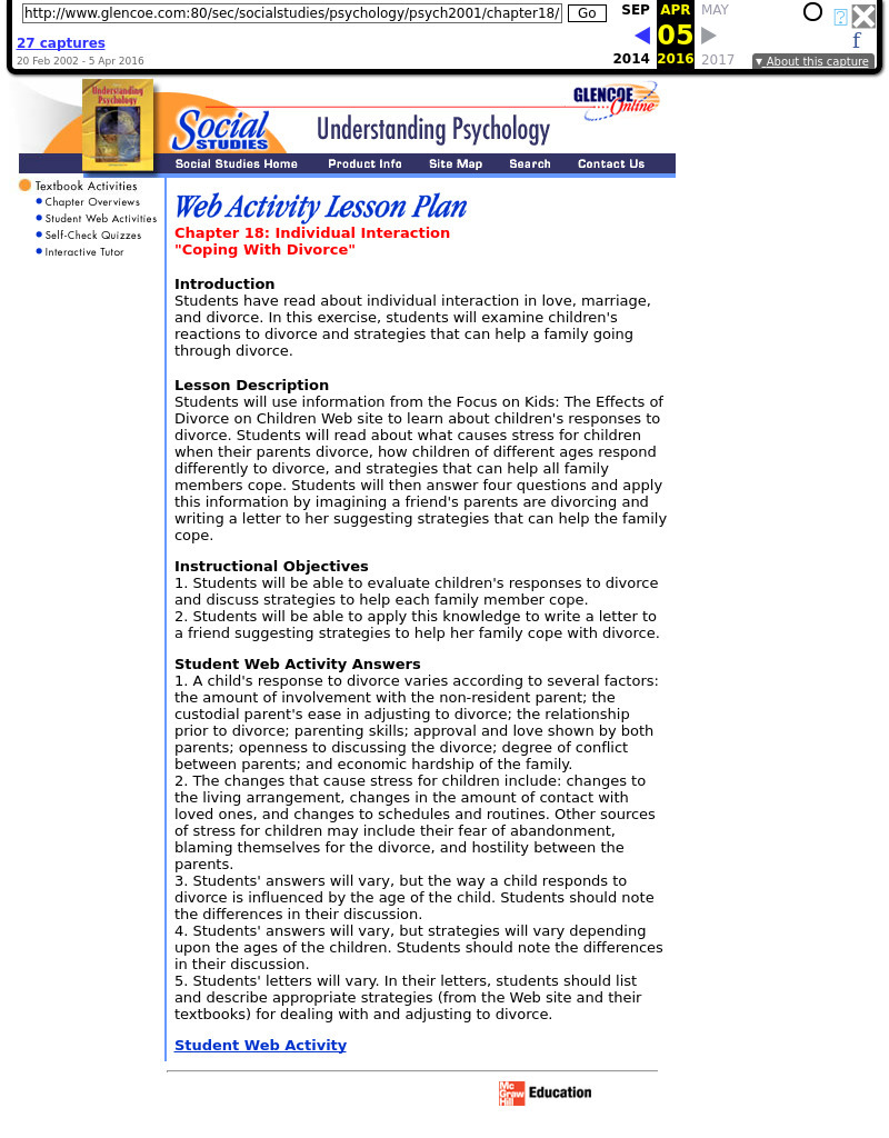 Coping With Divorce Lesson Plan