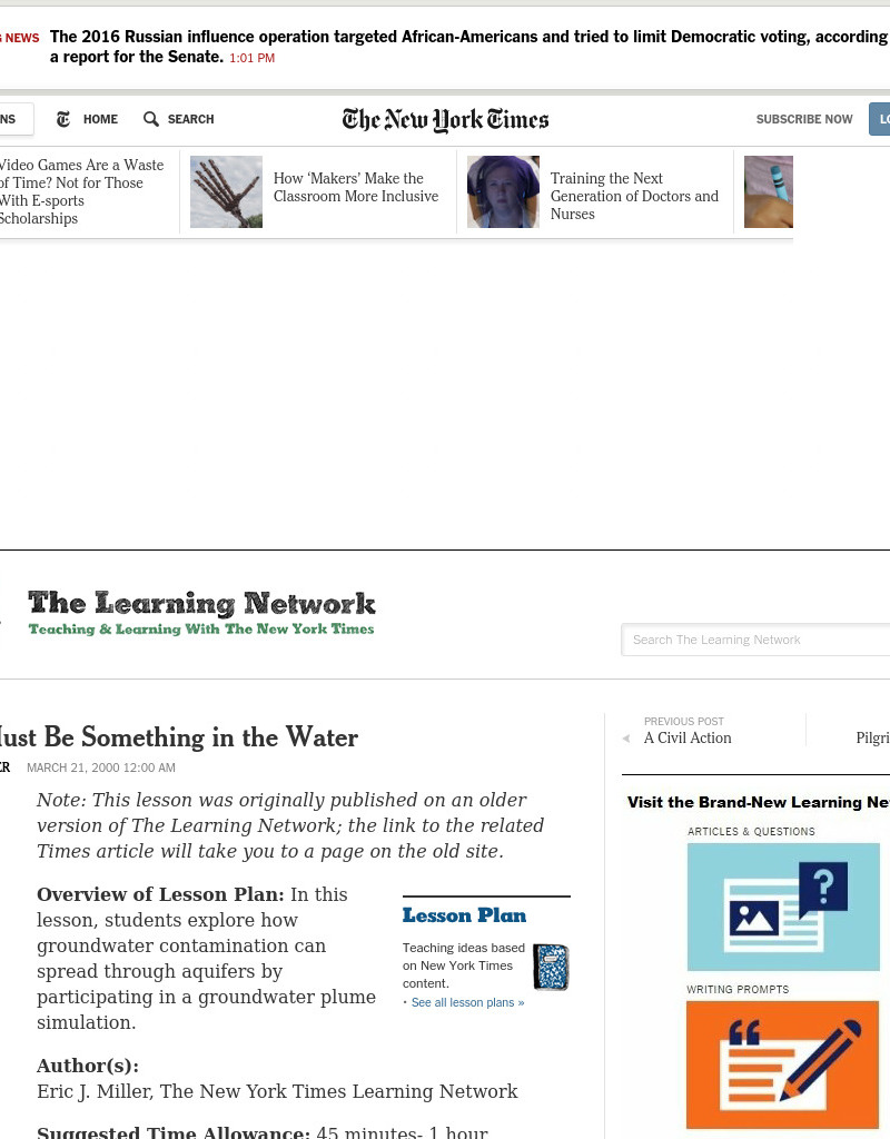 There Must Be Something in the Water Lesson Plan