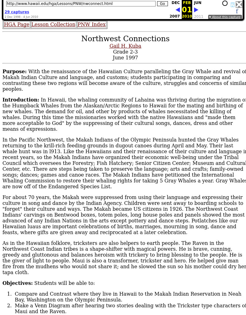 Northwest Connections Lesson Plan