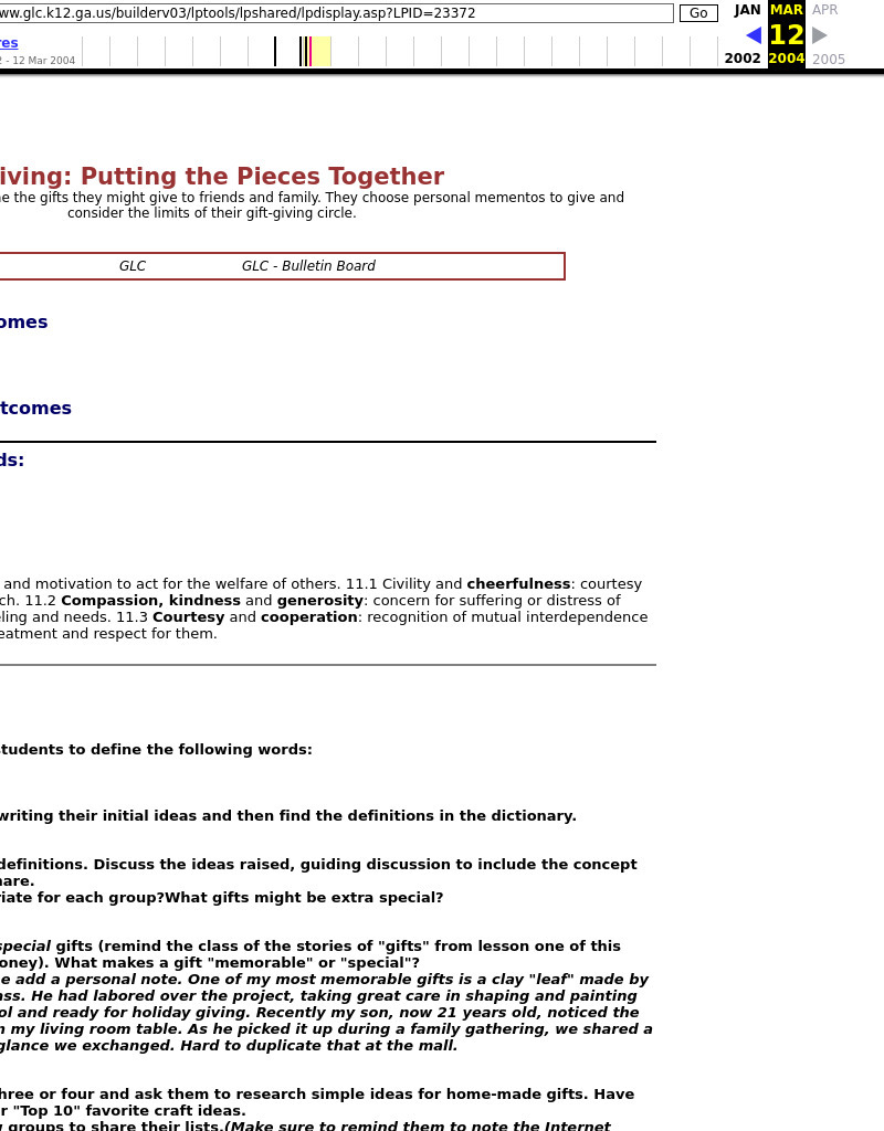 Giving: Putting the Pieces Together Lesson Plan