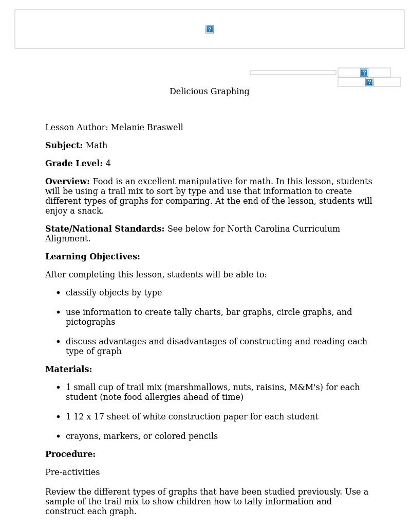 Delicious Graphing Lesson Plan