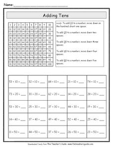 Adding Tens Worksheet