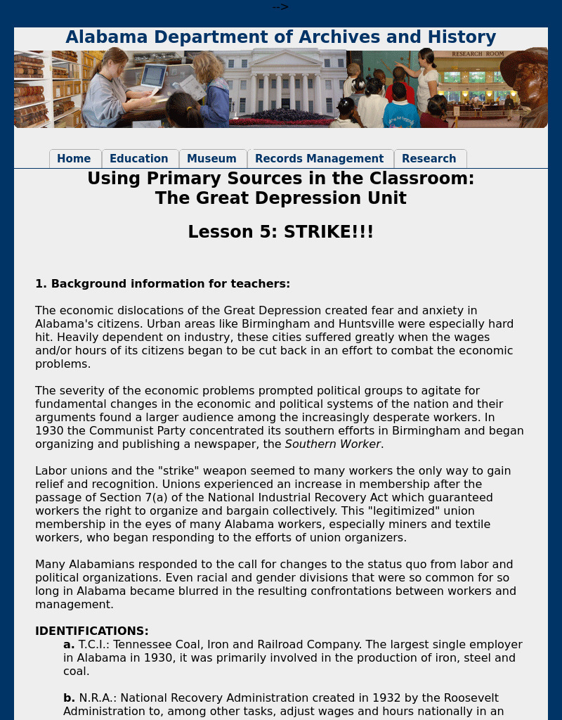 STRIKE!!! Lesson Plan