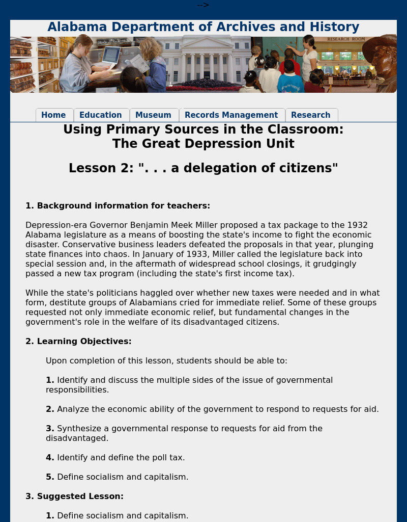 Lesson 2: ". . . a delegation of citizens" Lesson Plan