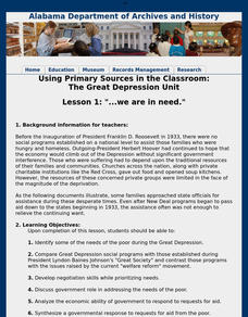 Lesson 1: "...we are in need." Lesson Plan