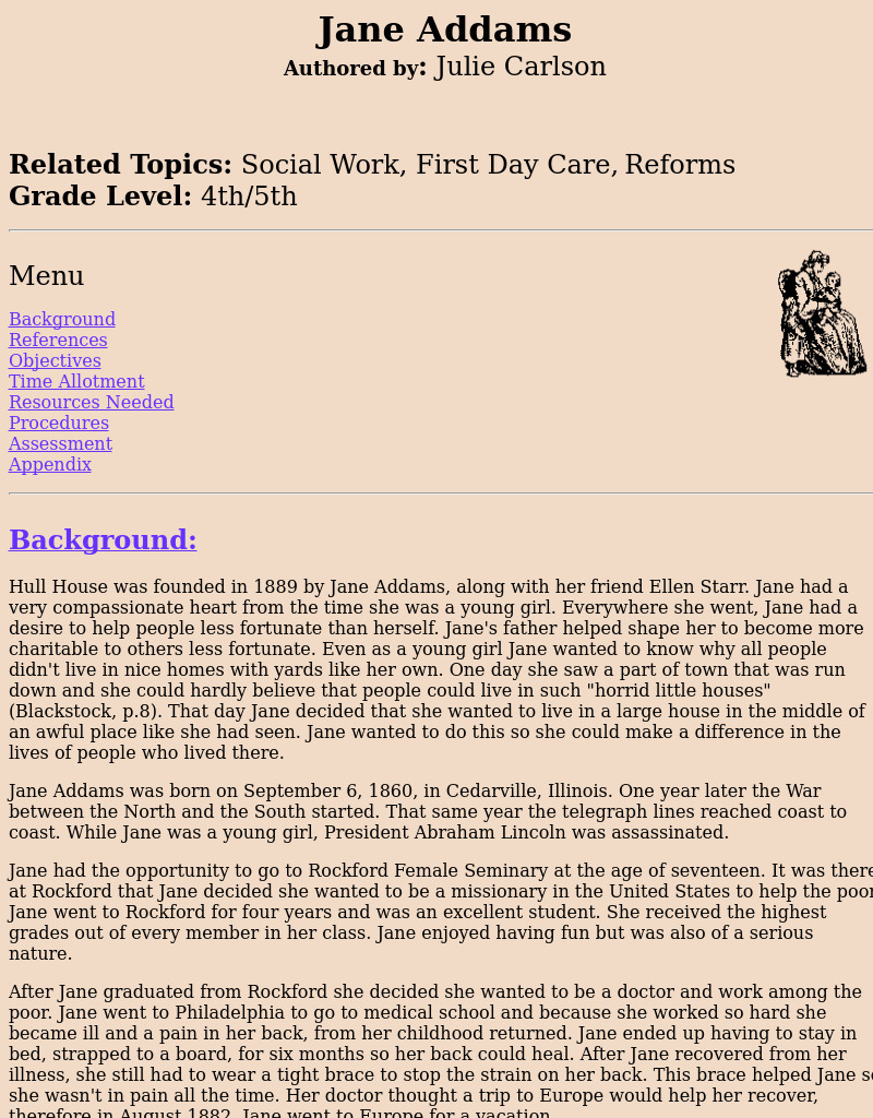 Jane Addams Lesson Plan