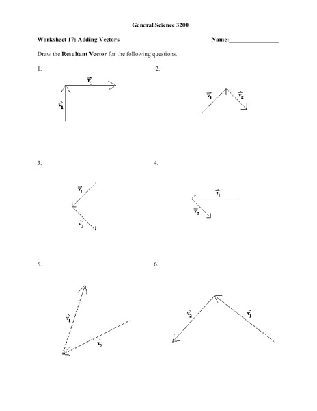 Adding Vectors Worksheet