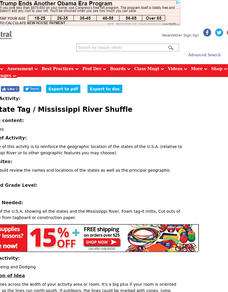 USA State Tag / Mississippi River Shuffle Lesson Plan