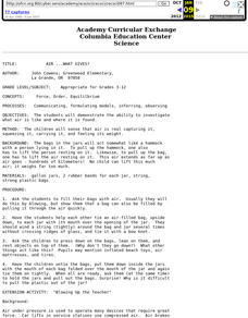 Air ...What Gives? Lesson Plan