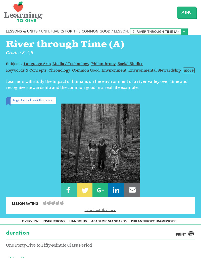 River through Time (A) Lesson Plan
