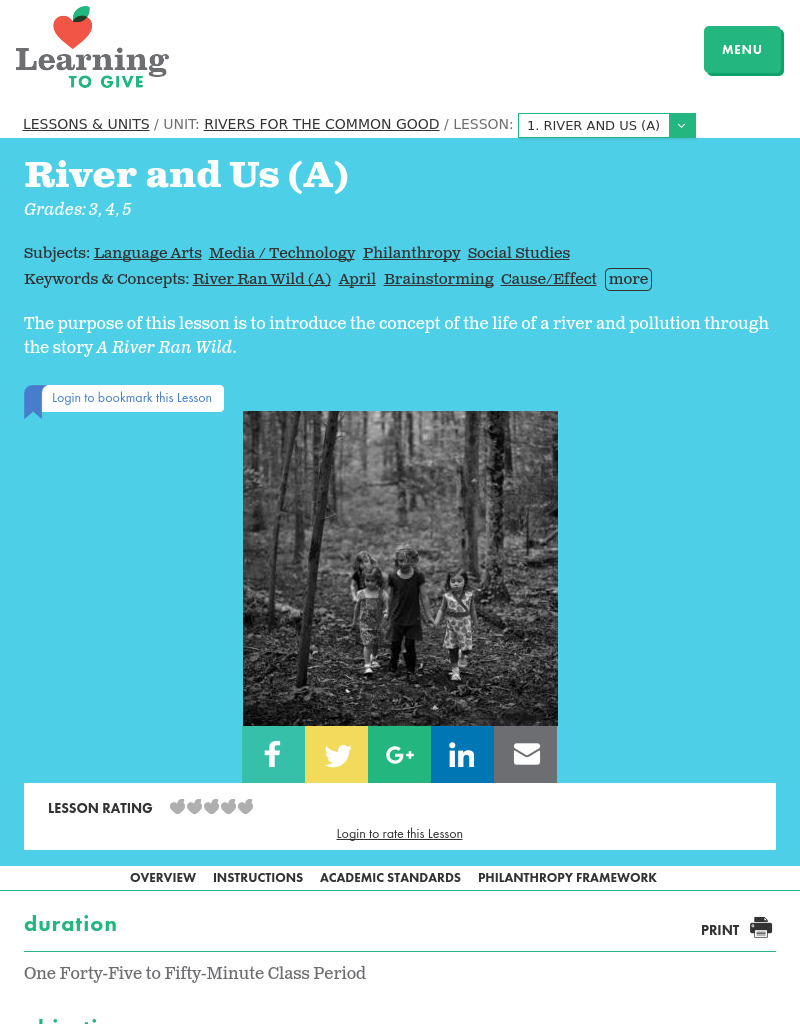 River and Us (A) Lesson Plan