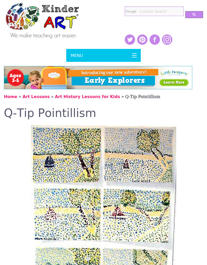 Q-tip® Pointillism Lesson Plan