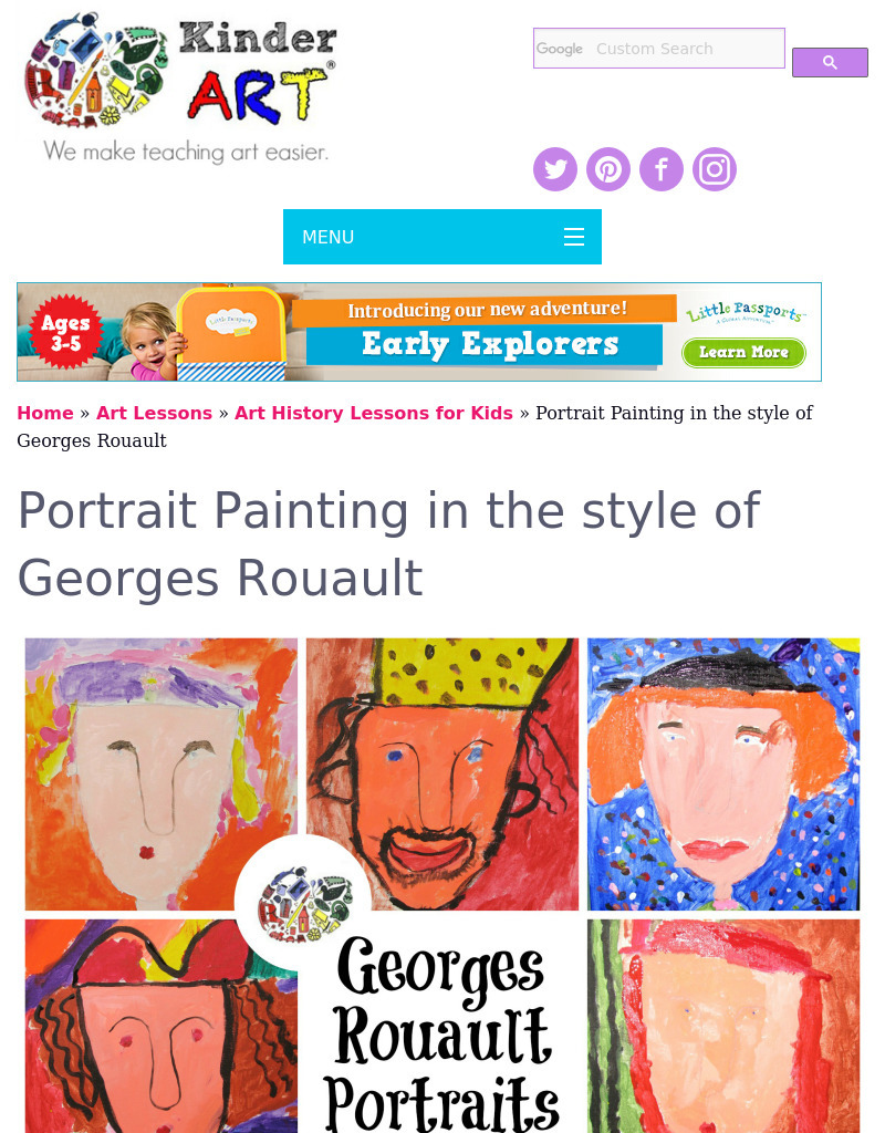Portrait Painting in the style of Georges Rouault Lesson Plan