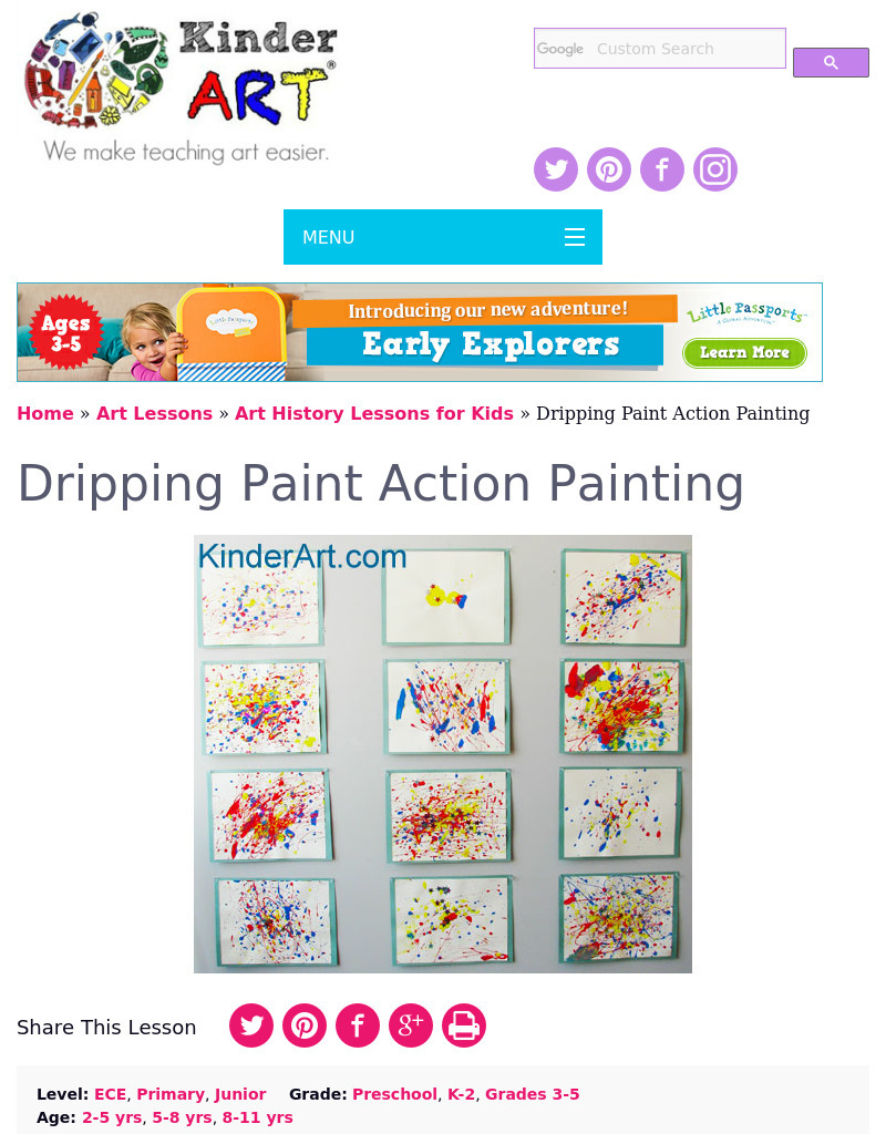 Dripping Paint (Action Painting) Lesson Plan