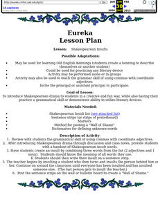 Shakespearean Insults Lesson Plan