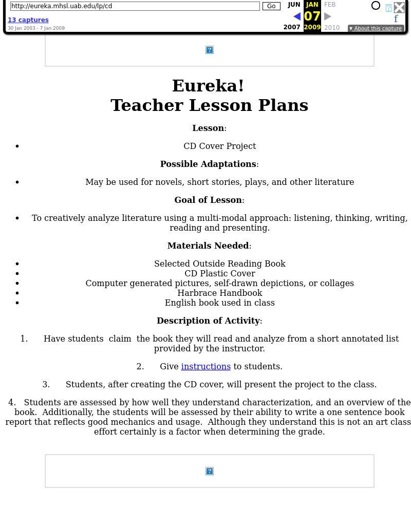 CD Cover Project Lesson Plan