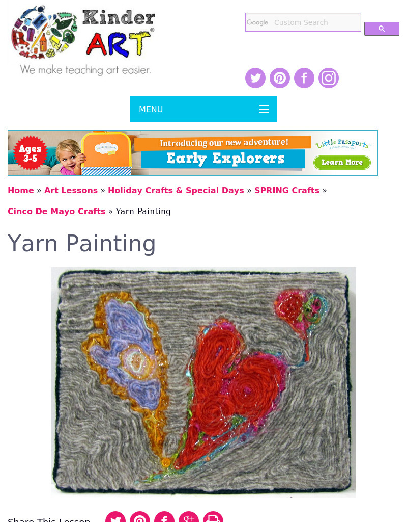 Yarn Painting Lesson Plan