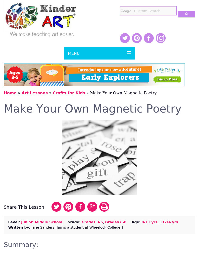 Magnetic Poetry Lesson Plan