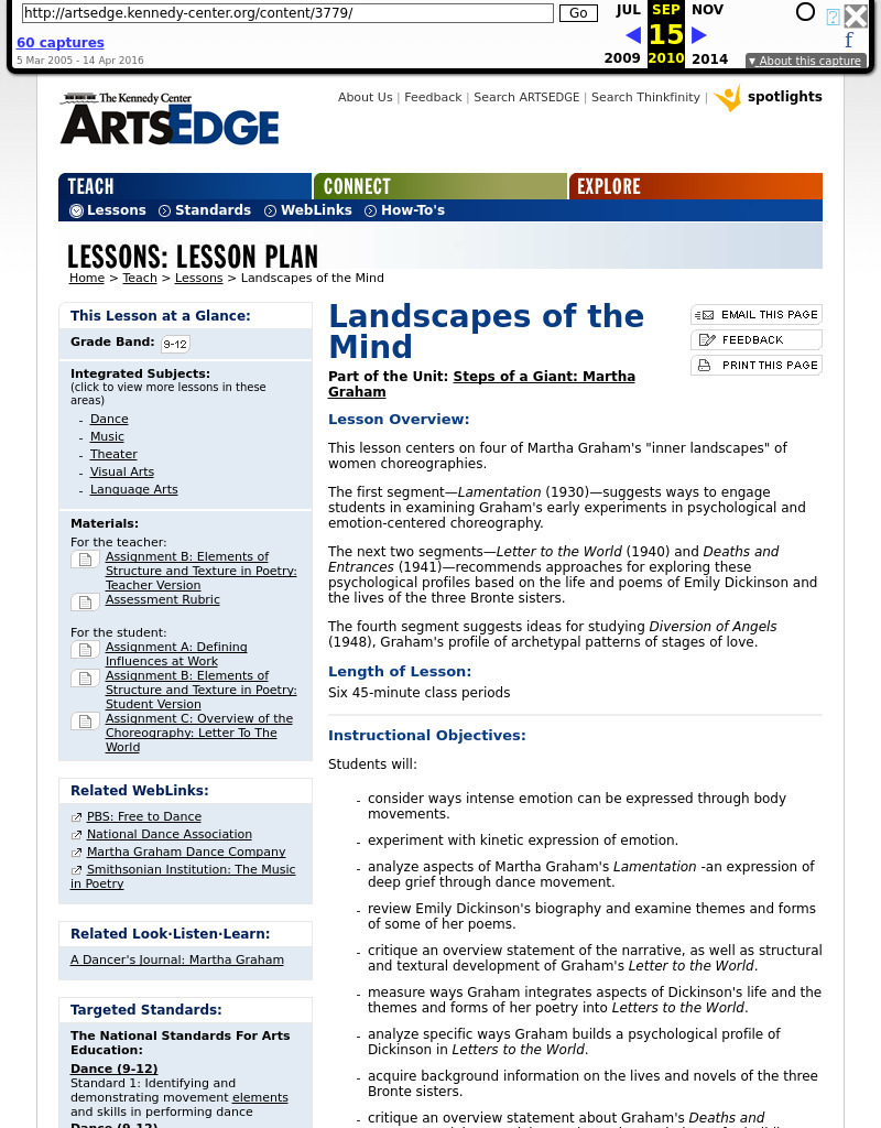 Landscapes of the Mind Lesson Plan