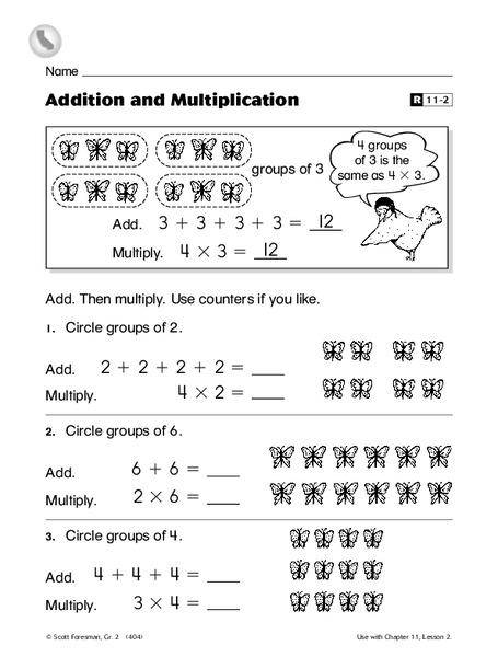 Addition and Multiplication Worksheet