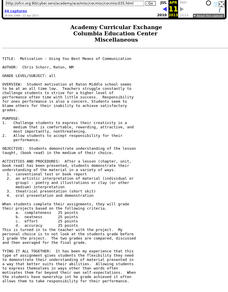 Motivation: Using the Best Means of Communication Lesson Plan