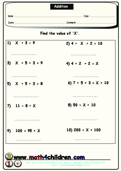 Addition Worksheet
