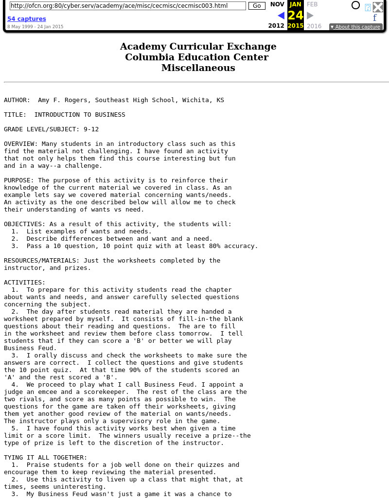 Introduction to Business: Business Feud Lesson Plan