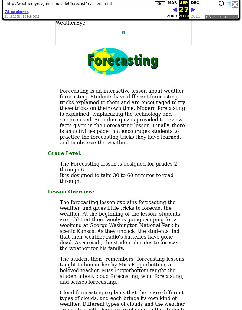 Forecasting Lesson Plan