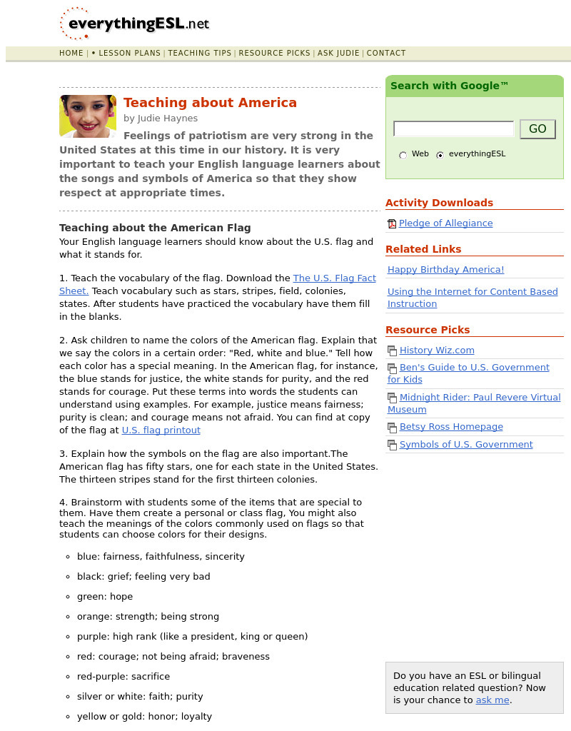 Teaching about America Lesson Plan