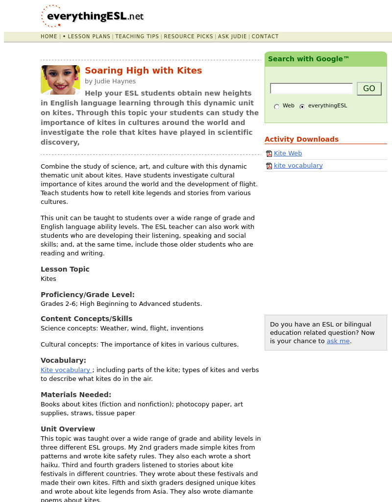 Soaring High with Kites Lesson Plan