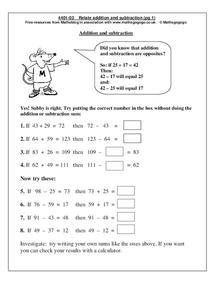 Addition and Subtraction Worksheet