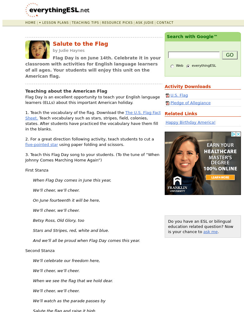 Salute to the Flag Lesson Plan