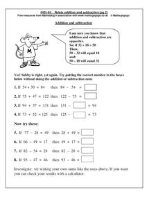 Addition and Subtraction Worksheet