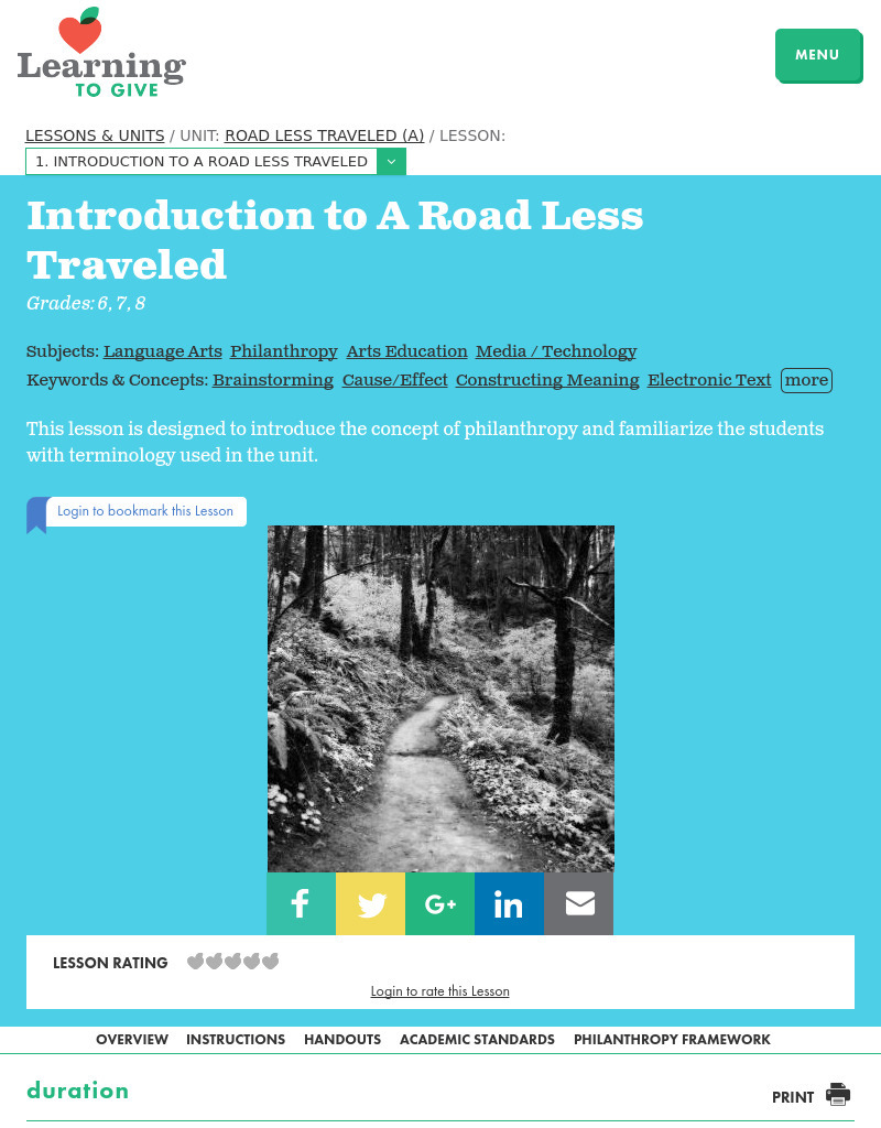 Introduction to A Road Less Traveled Lesson Plan