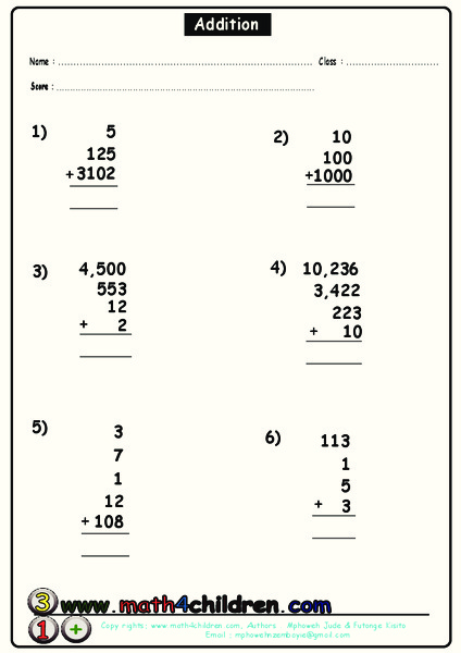 Addition Worksheet