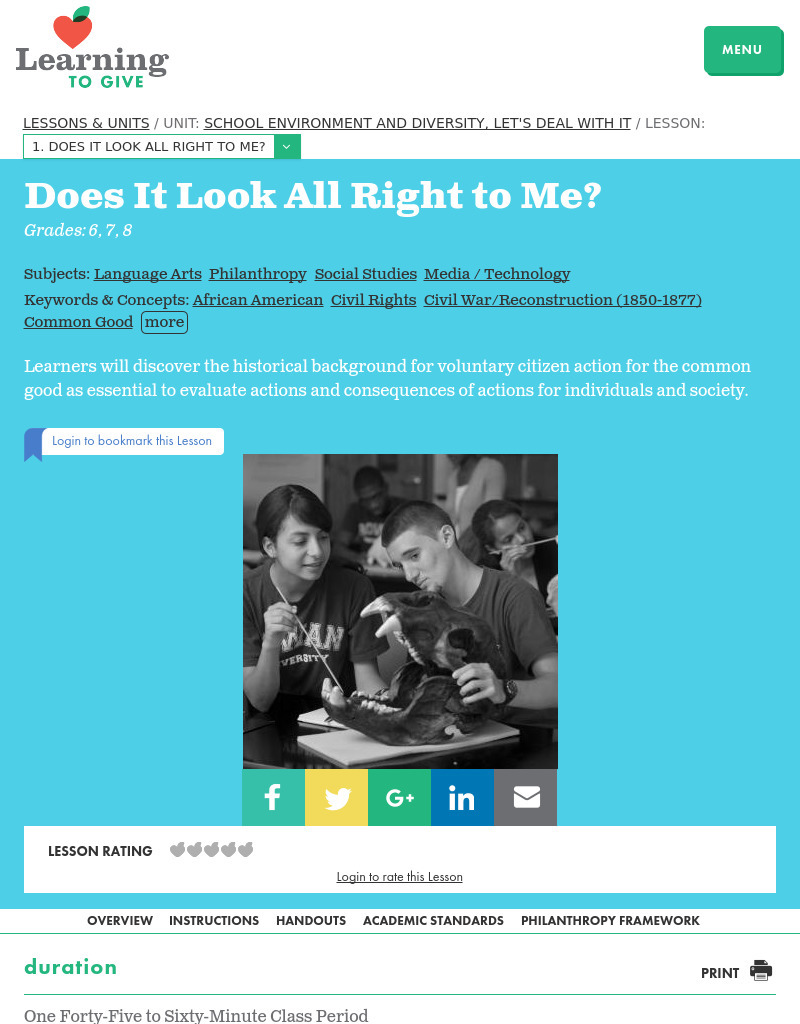 Does It Look All Right to Me? Lesson Plan